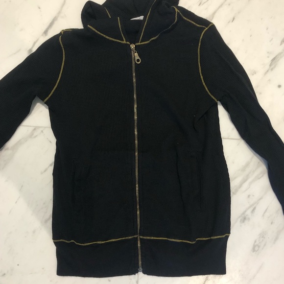 Splendid Jackets & Blazers - black with gold stitching thermal SPLENDID zip up